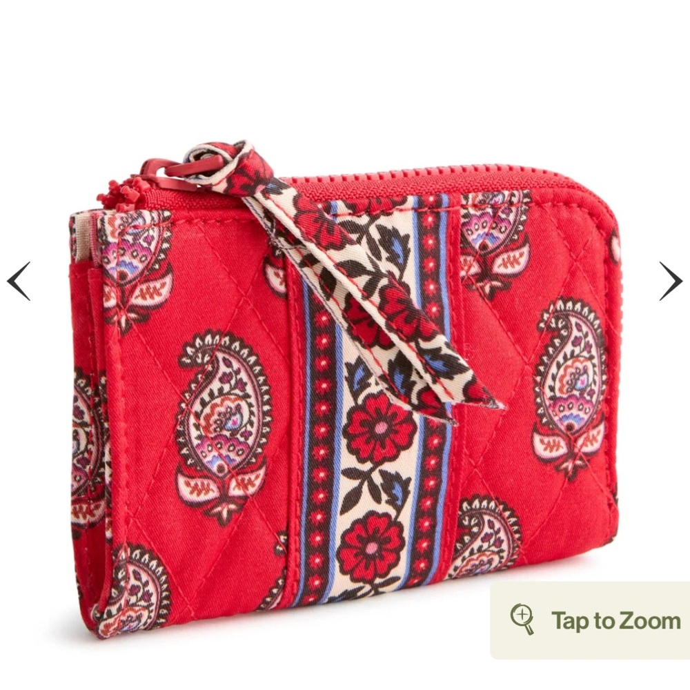 New Vera Bradley Zip Card Pouch flowering goji berry